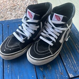 Black High Top Vans - worn once
